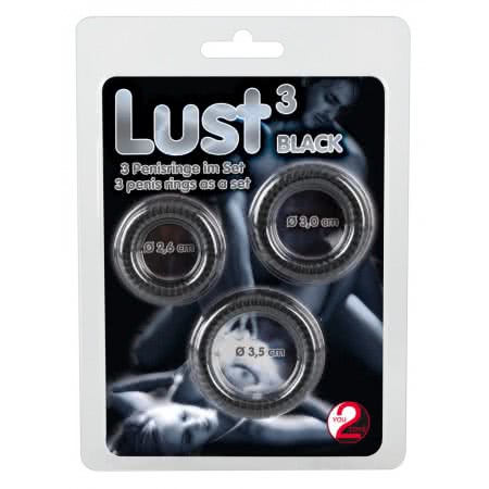 Set 3 Inele Love Negru