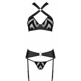 Set Din Piele Passion Hima Negru L-XL