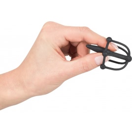 Plug De Penis Cu Cușcă Pentru Cap Negru