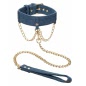 Ride Em Denim Collar and Leash Albastru