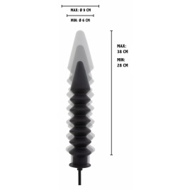 Plug Anal Gonflabil Hidden Desire — Striații Negru 28cm