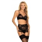 Set Obsessive Peonesia Negru L-XL