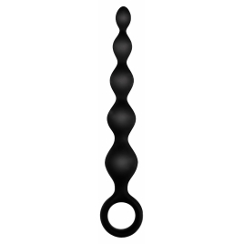 Bile Anale Din Silicon Cu Striații 14cm Negru