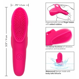 Nubby Vibe Roz – Stimulator Deget 10 Moduri, Reîncărcabil