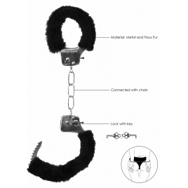 Pleasure Handcuffs Furry Negru