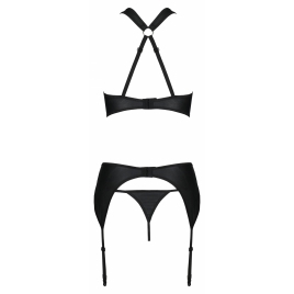 Set Din Piele Passion Amanda Negru L-XL