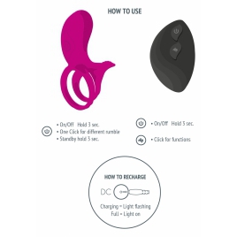 Inel Dublă Stimulare Couples Stimulator Ring Fuchsia