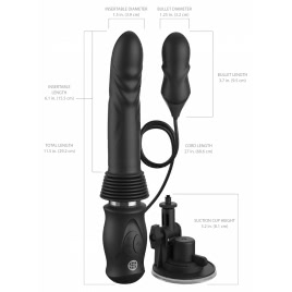 Pipedream Vibrator De Împingere 7.6 cm, 10 Moduri, USB C Negru