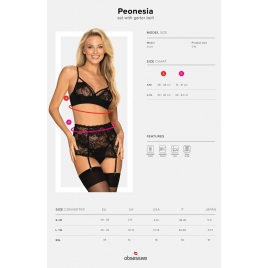 Set Obsessive Peonesia Negru L-XL