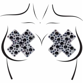 X Factor Nipple Jewels Sticker Negru DDS
