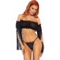 Set Leg Avenue Mesh Bandeau Negru XS-L