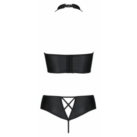 Set Din Piele Passion Nancy Bikini Negru L-XL
