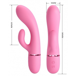 Pretty Love Marski Pink - Vibrator Rabbit 10 Funcții, USB Roz