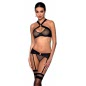 Set Din Piele Passion Amanda Negru L-XL
