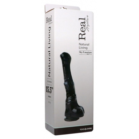 Pegasus Negru 40 cm Dildo Supradimensionat Din TPR cu Ventuză