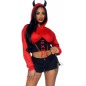 Costum Leg Avenue Devil Cropped Hoodie Roșu XS