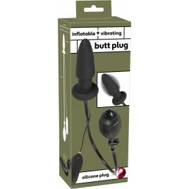 Inflatable Vibrating Anal Plug Negru