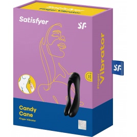 Vibrator Finger Candy Cane Satisfyer Negru