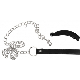 Clema Intimă cu Lesă Bad Kitty – Metalică 11 cm Negru
