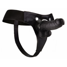 Strap-On Realistic - 8 Inch Negru