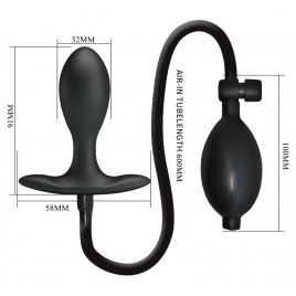 Debra Plug Anal Gonflabil Reglabil — Ajustare sigură 9.1cm Negru