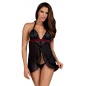 Babydoll Obsessive Rossita Negru L-XL