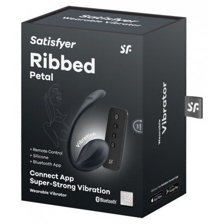Ribbed Petal Satisfyer — 12 Programe, silicon Moale, Impermeabil Negru
