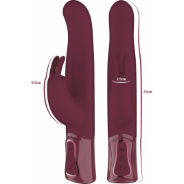 She.E.O Rabbit Rotativ Reîncărcabil — 10 Vibrații, 3 Rotații Vișiniu