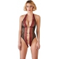 Body Abierta Fina Rhinestones Roșu S