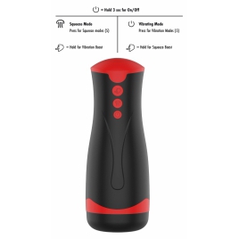 Fusion Deep Squeeze Masturbator Negru, 2 Motoare, 5 Viteze