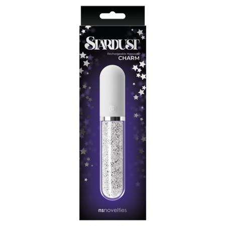Vibrator Silicon Stardust Charm Alb