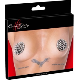 Nipple Stickers Spikes Argintiu