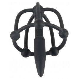 Plug De Penis Cu Cușcă Pentru Cap Negru
