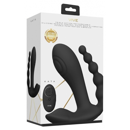 Vibrator Pulse Wave And Vibrating Dublă Acțiune Negru