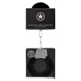 Cătușe Beginners Handcuffs Furry Negru
