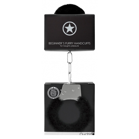 Cătușe Beginners Handcuffs Furry Negru