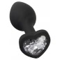 You2Toys Dop Anal Compact Din silicon cu Piatră Inimă 7.3cm Negru