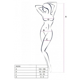 Catsuit Passion BS098 Alb S-L
