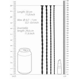 Silicone Spiral Plug Set Advanced Urethral Sounding Negru