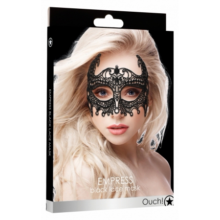 Empress Venetian Lace Mask Negru