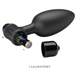 Debra Plug Anal Vibrant 10 Funcții, Flared — Negru