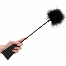 Crop With Feathers Negru