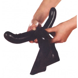 Strap-On Dublu Latex L Negru