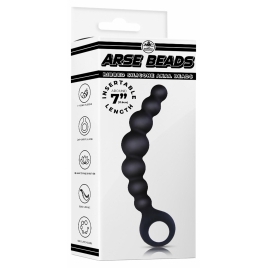 Bile Anale Din Silicon Cu Striații 18cm Negru
