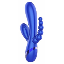 Triple Love Vibrator Rabbit Multifuncțional Albastru