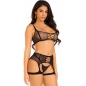Top and garter Short Leg Avenue Negru S-L