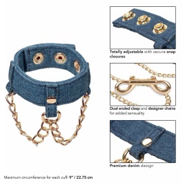 Ride Em Denim Wrist Cuffs Albastru