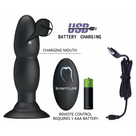 Anal Plug Cu Vibrații Pretty Love Beaded Negru