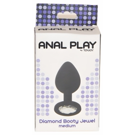 Anal Plug Diamond Jewel Medium Negru