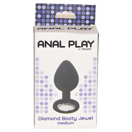 Anal Plug Diamond Jewel Medium Negru